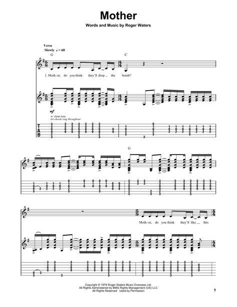 chords mother|chords for mother pink floyd.